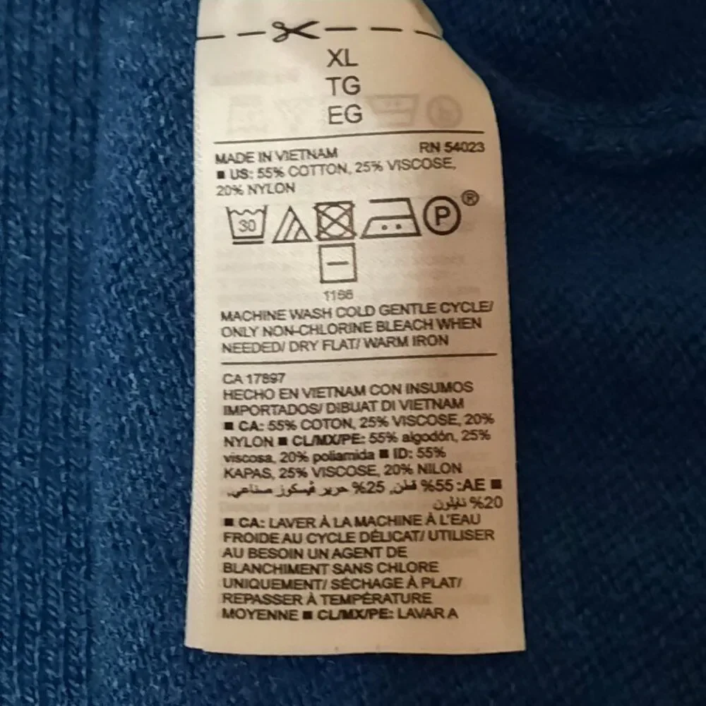 Old Navy Blue Tunic Lightweight Sweater Side Slits Soft Knit Layering, XL - Picture 5 of 10